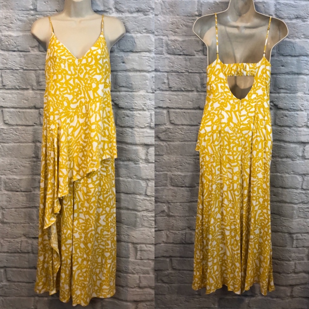 Anthro Maeve Goldenrod Brittany Ruffle Jumpsuit - Picture 2 of 8
